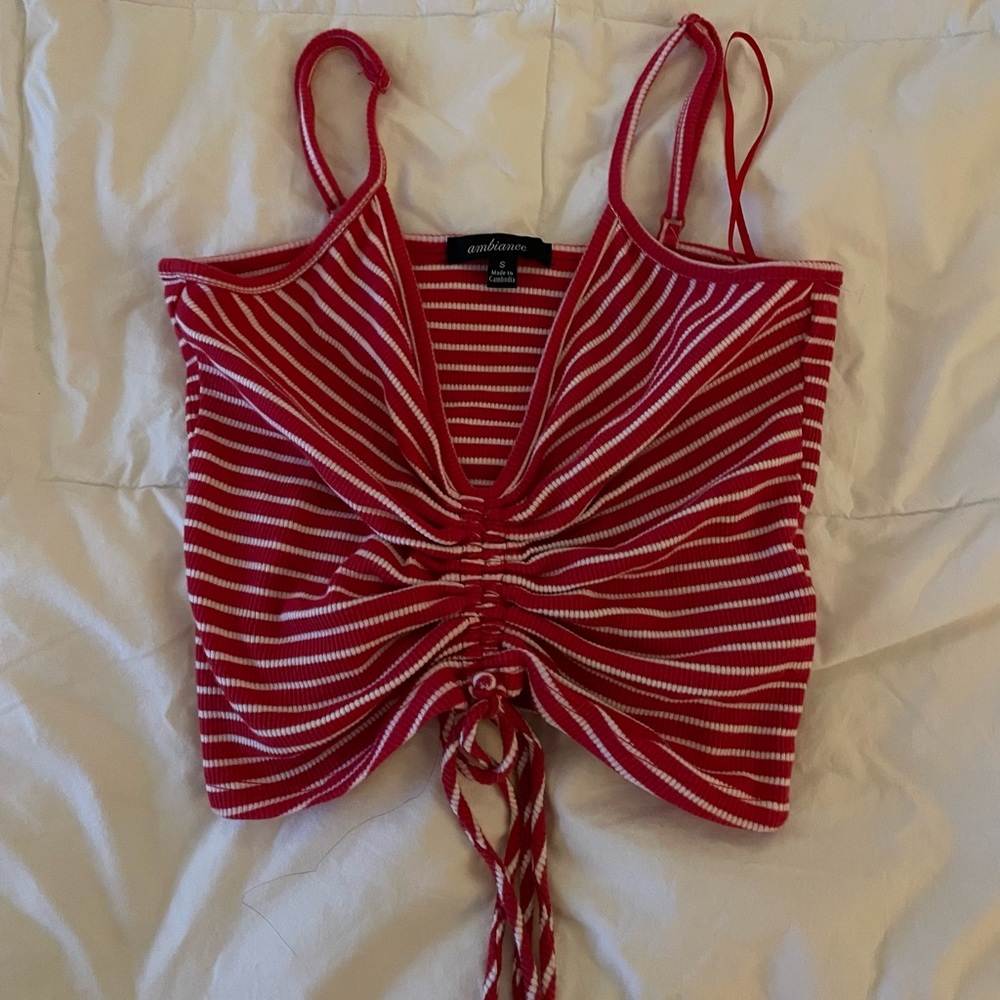 Red and white croptop